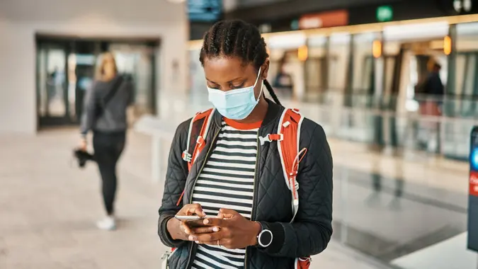 Lower your risk, travel alone stock photo