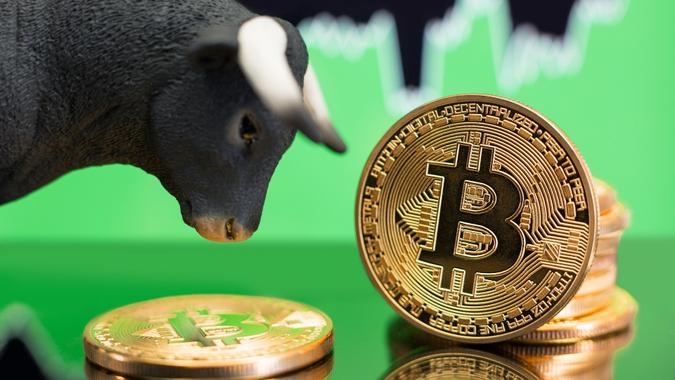 Bitcoin bull market stock photo