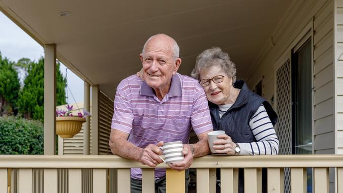 Australian Senior Citizen Couple Enjoying Life and Living Independently At Own Home.