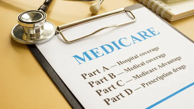 Stethoscope with medicare form with parts list.