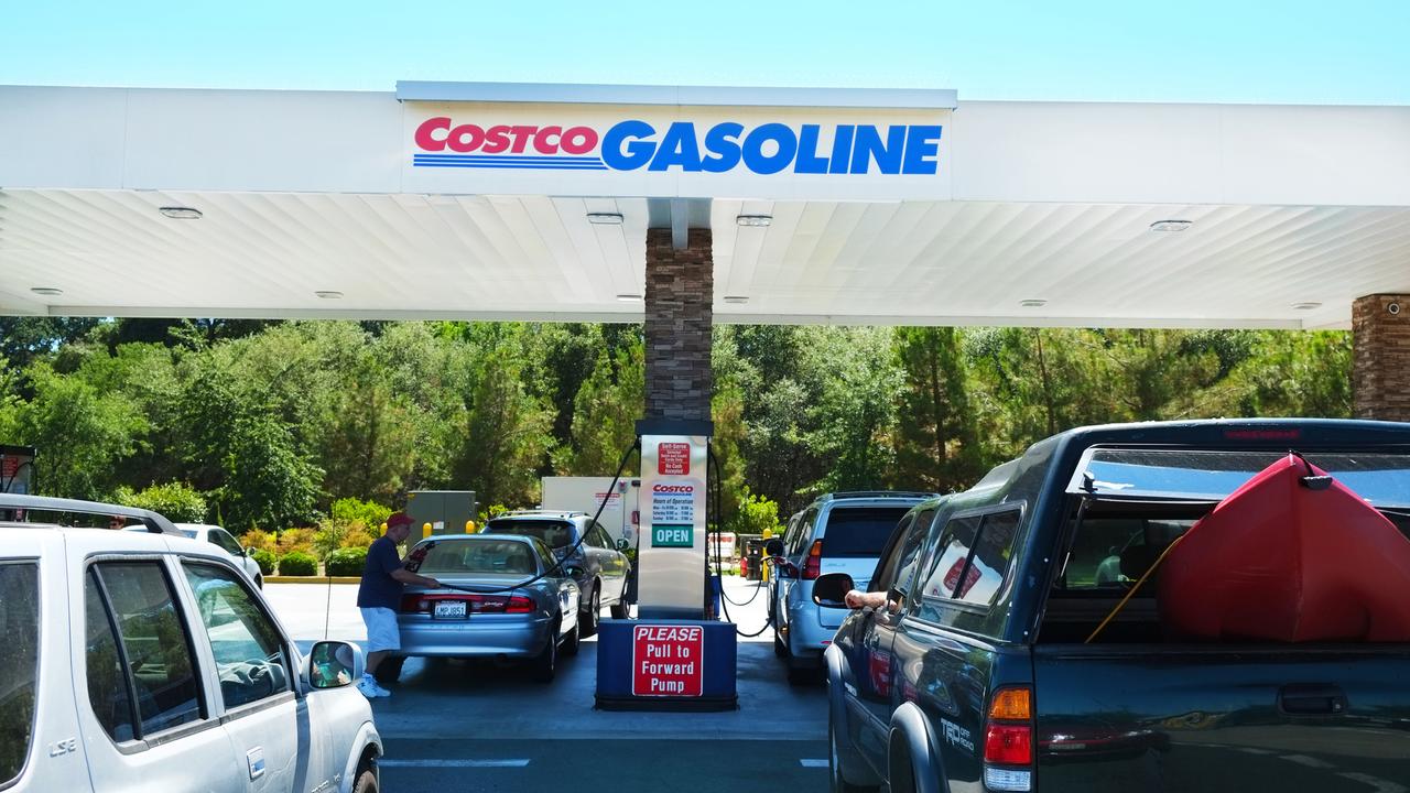 Citrus Heights, California, USA - Jun 28, 2013: Vehicles waiting in multiple lines for the gasoline at Costco, members only, gas station.