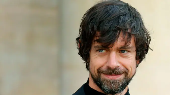Mandatory Credit: Photo by Francois Mori/AP/Shutterstock (10665020a)Twitter CEO Jack Dorsey leaves after his talk with French President Emmanuel Macron at the Elysee Palace in Paris.