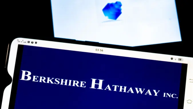 Mandatory Credit: Photo by Igor Golovniov/SOPA Images/Shutterstock (11851855a)In this photo illustration Berkshire Hathaway Inc.
