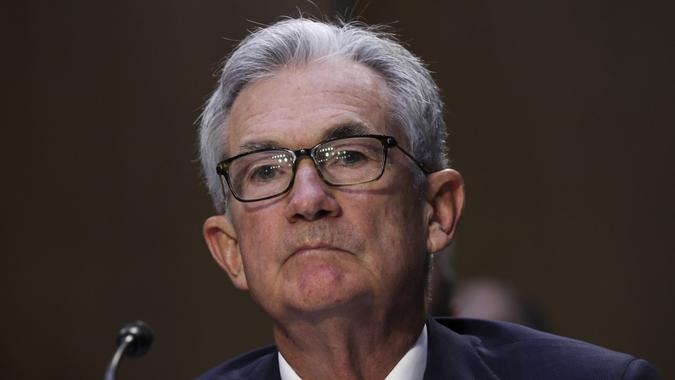 Mandatory Credit: Photo by Shutterstock (12475751u)WASHINGTON, DC - SEPTEMBER 28: Federal Reserve Chairman Jerome Powell testifies during a Senate Banking, Housing and Urban Affairs Committee hearing on the CARES Act, at the Hart Senate Office Building on September 28, 2021 in Washington, DC.