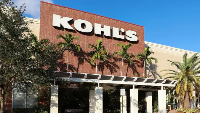 Plantation, Florida, USA - December 5, 2020:  Kohl's, an American department store retail chain is the largest department store chain in the United States with 1,162 stores across 49 states.