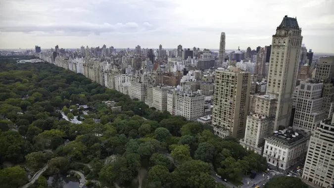 Central Park and upper east side in Manhattan.