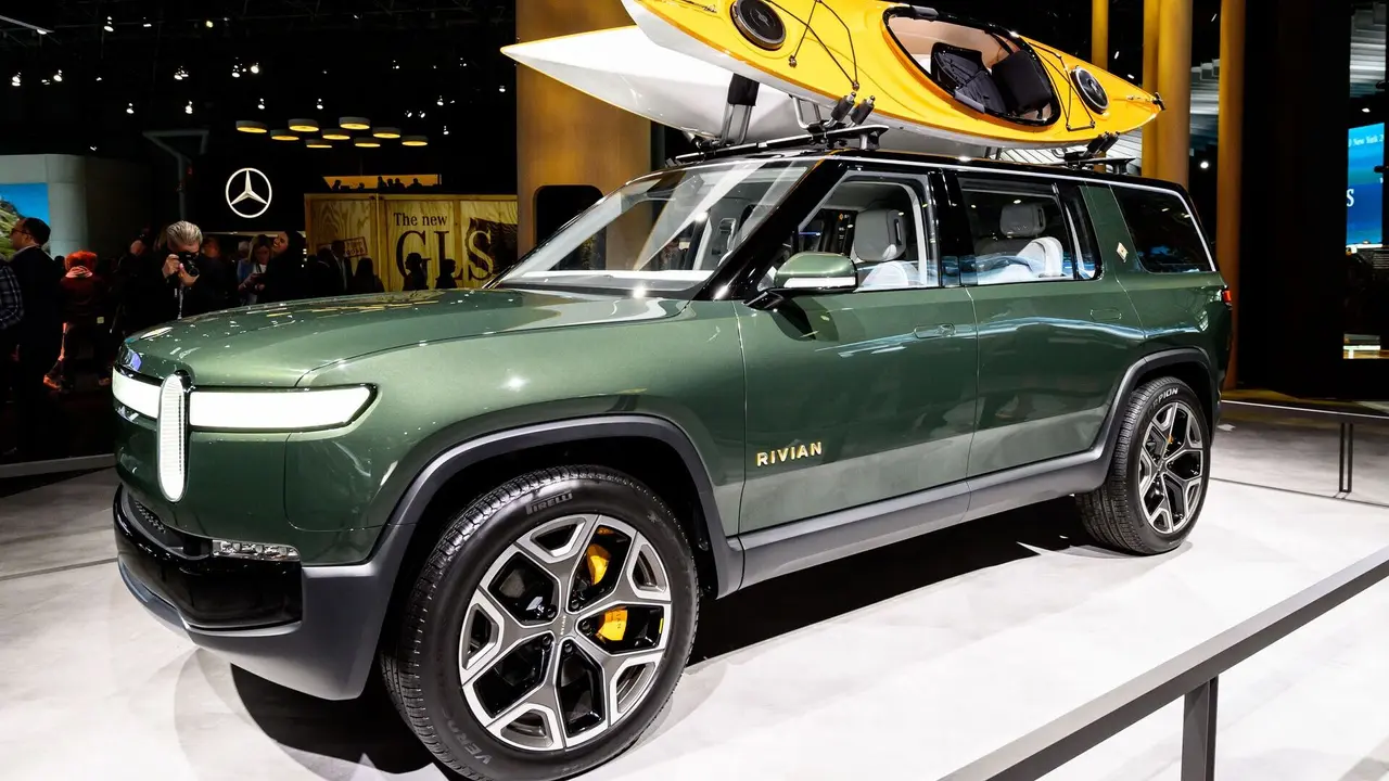 Mandatory Credit: Photo by Michael Brochstein/SOPA Images/Shutterstock (10212990aq)Rivian R1S2019 New York International Auto Show, USA - 17 Apr 2019.