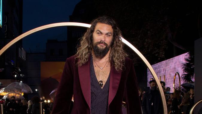 Mandatory Credit: Photo by Joel C Ryan/Invision/AP/Shutterstock (12543763k)Jason Mamoa poses for photographers upon arrival at the premiere of the film 'Dune' on in LondonDune UK Premiere, London, United Kingdom - 18 Oct 2021.