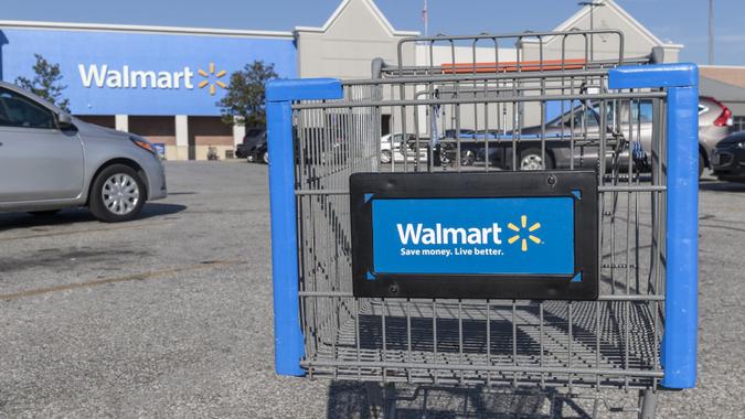Walmart Retail Location. Walmart introduced its Veterans Welcome Home Commitment and plans on hiring 265,000 veterans. stock photo