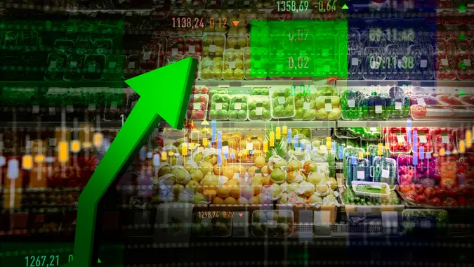 Vegetable, Fruit, Stock Market Data, Moving Up, Growth.