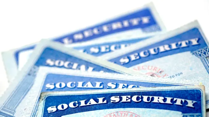 Social Security Cards for identification and retirement USA.