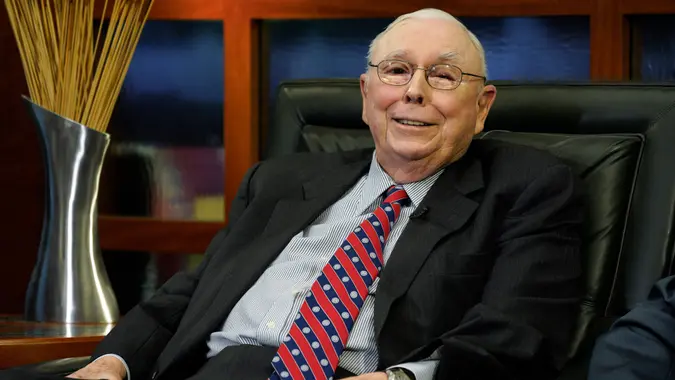 Mandatory Credit: Photo by Nati Harnik/AP/Shutterstock (9665074ab)Berkshire Hathaway Vice Chairman Charlie Munger smiles during an interview in Omaha, Neb.