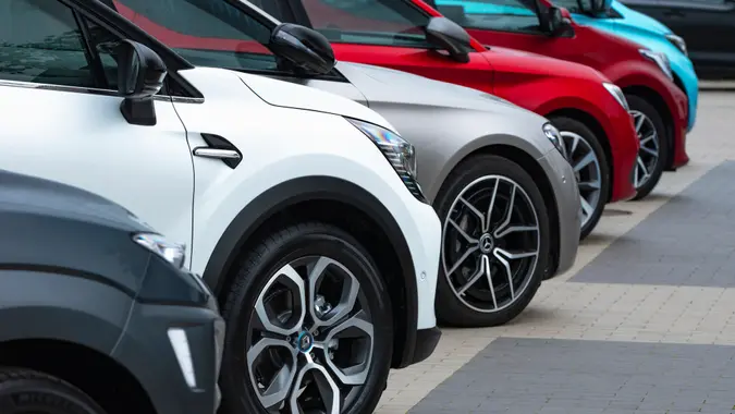 Berlin, Germany - 17th September, 2020: Cars parked on a public parking.