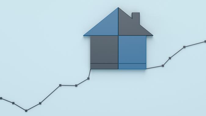 Business Trends Graphs and charts 3d image.