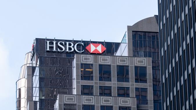 Toronto,  Canada - November 3, 2019: HSBC office building in Toronto, Canada.