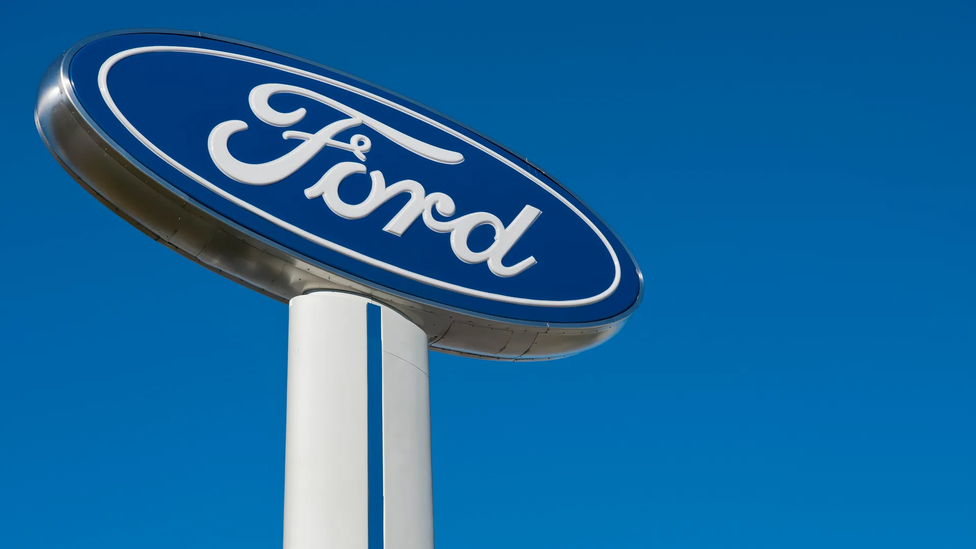 knoxville, tn usa - february 25, 2012: Ford sign at Ford dealership in knoxville, tn usa.