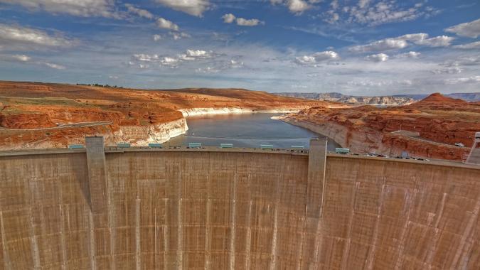 Lake Powell Dam stock photo