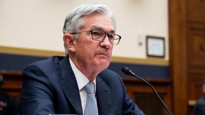 Mandatory Credit: Photo by Michael Brochstein/SOPA Images/Shutterstock (12830944b)Jerome Powell, Chair of the Federal Reserve of the United States speaking at a hearing of House Committee on Financial Services.