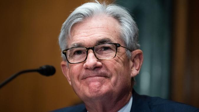 Mandatory Credit: Photo by Shutterstock (12832409g)UNITED STATES - MARCH 3: Federal Reserve Chairman Jerome Powell testifies during the Senate Banking Committee hearing titled "The Semiannual Monetary Policy Report to the Congress" in Dirksen Building in Washington, D.