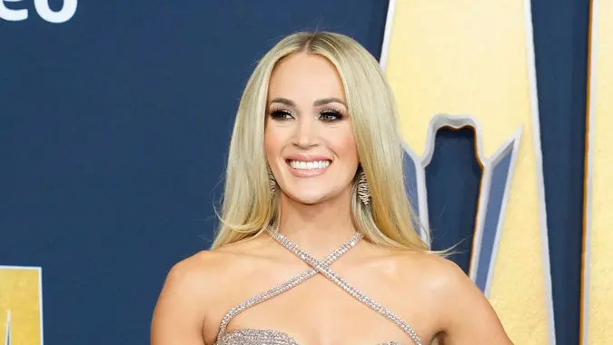 Mandatory Credit: Photo by Eric Jamison/AP/Shutterstock (12838610fm)Carrie Underwood arrives at the 57th Academy of Country Music Awards, at Allegiant Stadium in Las Vegas57th ACM Awards - Arrivals, Las Vegas, United States - 07 Mar 2022.