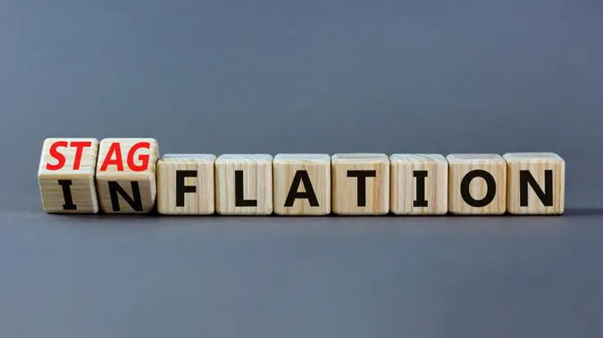 Stagflation or inflation symbol.