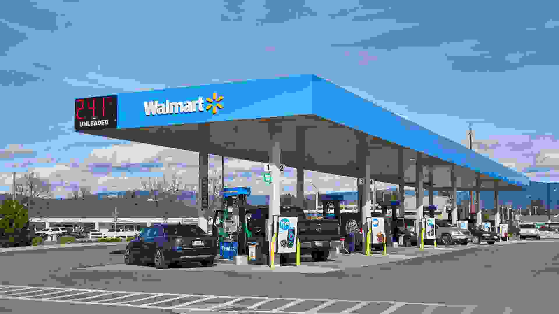 Coeur d'Alene, Idaho, USA - Mar 26, 2019: A Walmart gas station.