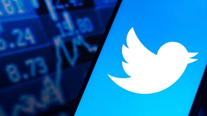 Mandatory Credit: Photo by Rafael Henrique/SOPA Images/Shutterstock (12376302j)In this photo illustration the Twitter logo seen displayed on a smartphone.