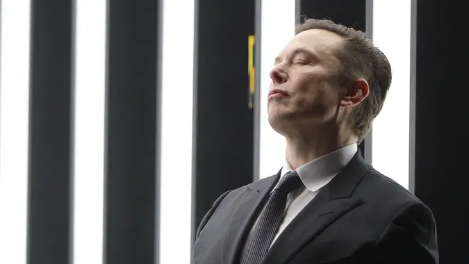 Mandatory Credit: Photo by Action Press/Shutterstock (12861852g)Elon Musk during the Chancellor's visit to the Tesla Gigafactory Berlin-Brandenburg in GrunheideTesla Gigafactory opening day, Gruenheide, Germany - 22 Mar 2022.