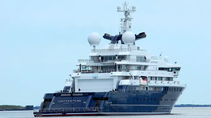 Mandatory Credit: Photo by Fraser Gray/Shutterstock (1821709c)Octopus yachtOctopus yacht, owned by Paul Allen co-founder of Microsoft, the world's largest privately owned yacht,Tilbury, Essex, Britain.
