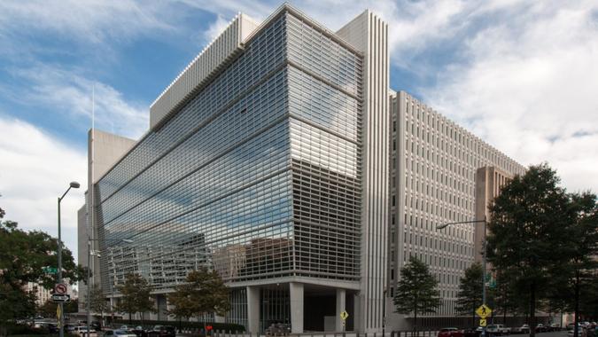 Washington DC, USA - September 14, 2014: The World Bank Headquarters Building on H street in Washington DC.