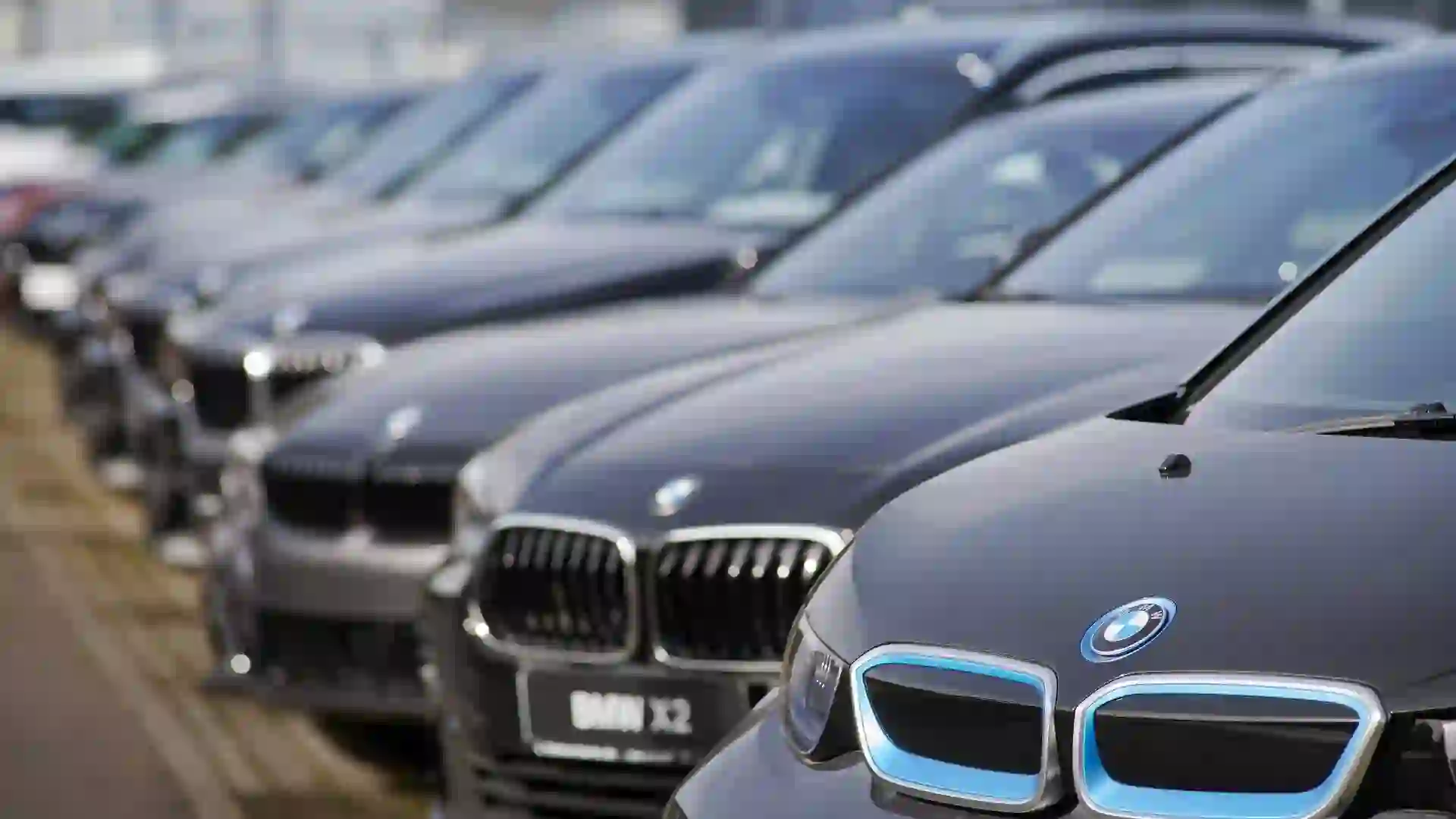 New BMW cars for sale stock photo