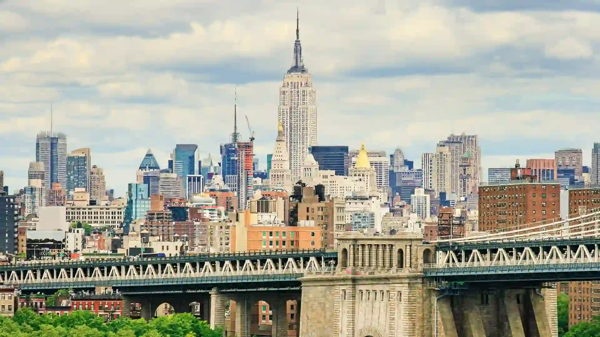 New York City Skyline with Empire State Building and Midtown Manhattan Skyscrapers. stock photo