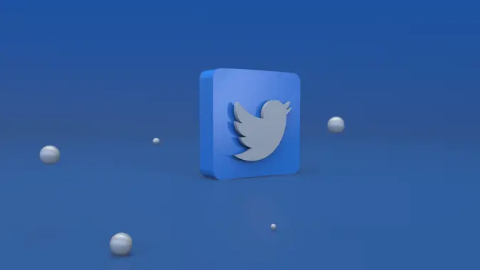 Twitter 3D Logo 3D render image Illustration.