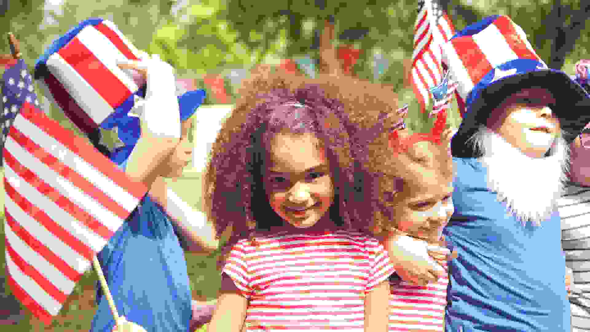 Children on Fourth of July or Memorial Day.