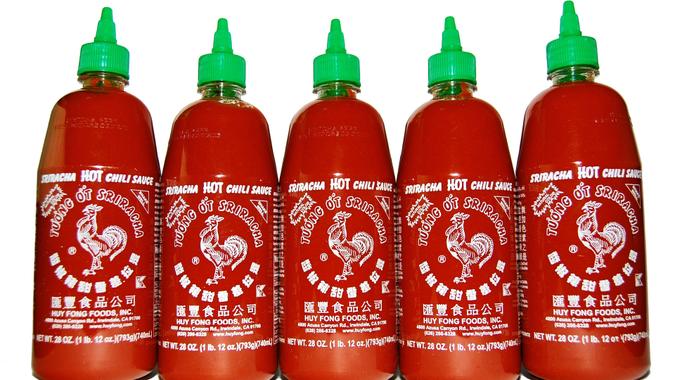 Hagerstown, MD, USA - April 26, 2014: Image of Sriracha Hot Chili Sauce.