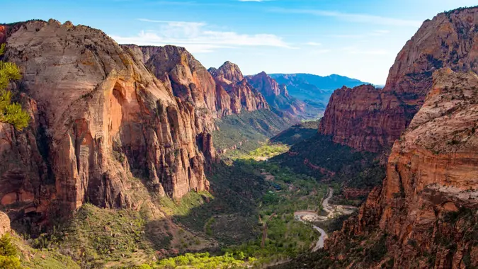 View from Angels Landing, Zion National Park, Utah.