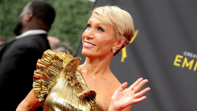 Mandatory Credit: Photo by Chelsea Lauren/Shutterstock (10413428bj)Barbara Corcoran71st Annual Primetime Creative Arts Emmy Awards, Day 1, Arrivals, Microsoft Theater, Los Angeles, USA - 14 Sep 2019.