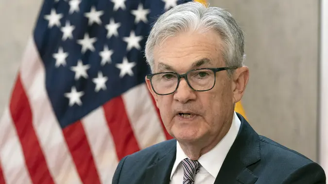 Mandatory Credit: Photo by Jose Luis Magana/AP/Shutterstock (12990001k)Federal Reserve Board Chair Jerome Powell speaks during the Inaugural Conference on the International Roles of the U.