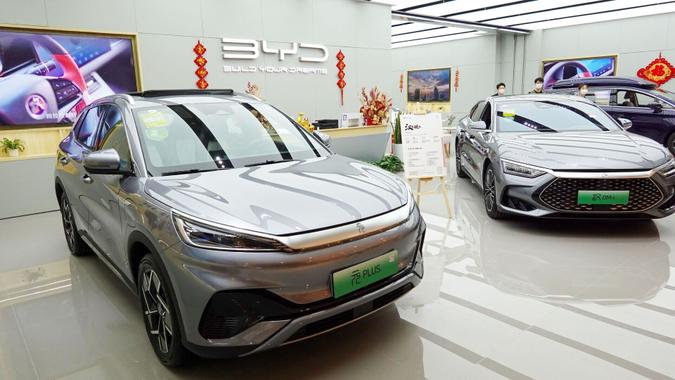 Mandatory Credit: Photo by Sheldon Cooper/SOPA Images/Shutterstock (12909721h)Chinese car brand "BYD" is operating in Changzhou.