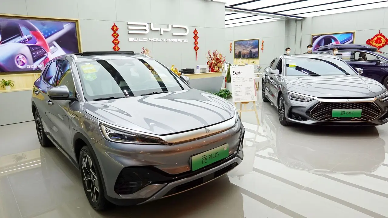 Mandatory Credit: Photo by Sheldon Cooper/SOPA Images/Shutterstock (12909721h)Chinese car brand "BYD" is operating in Changzhou.