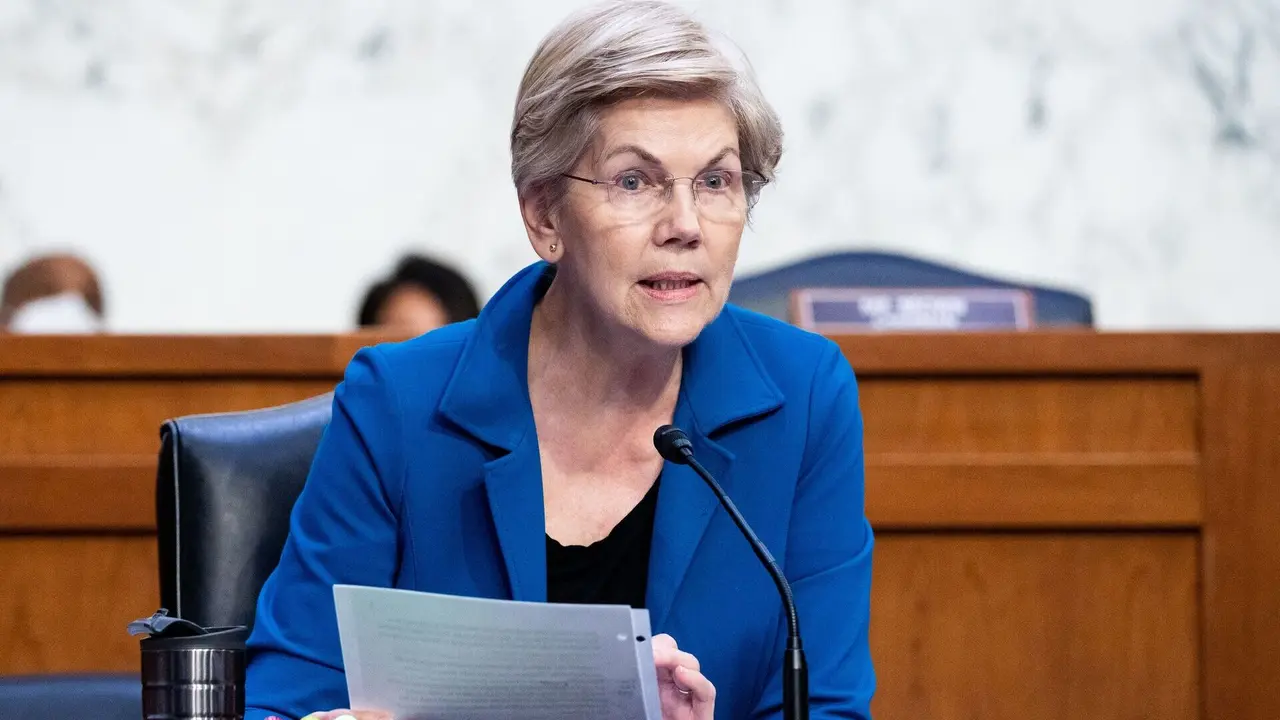 Mandatory Credit: Photo by Michael Brochstein/SOPA Images/Shutterstock (12996774a)Senator Elizabeth Warren (D-MA) speaking at a hearing of the Senate Banking, Housing, and Urban Affairs Committee.