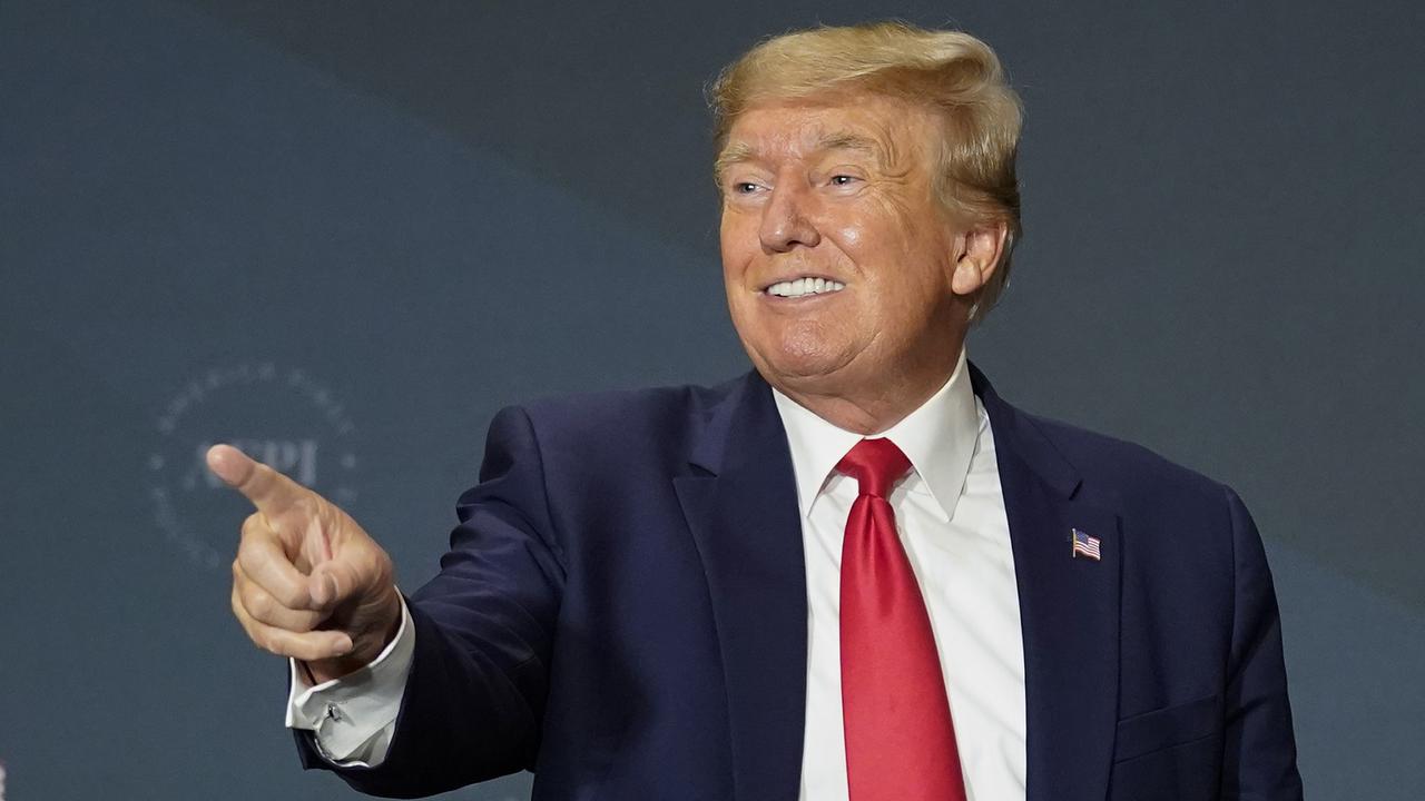 Mandatory Credit: Photo by Andrew Harnik/AP/Shutterstock (13048866u)Former President Donald Trump gestures to the audience after speaking at an America First Policy Institute agenda summit at the Marriott Marquis in WashingtonElection 2024 Trump, Washington, United States - 26 Jul 2022.