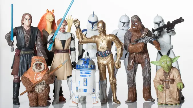 Cantonment, Fl, USA-June 1, 2015:  group of republic rebels isolated on white background, shot in studio, characters from Star Wars film franchise created by George Lucas.