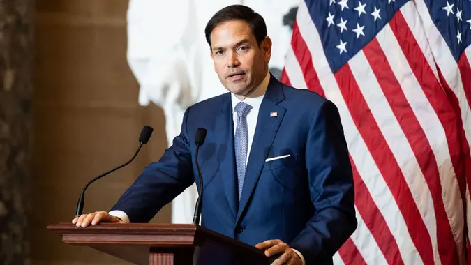 Mandatory Credit: Photo by Michael Brochstein/SOPA Images/Shutterstock (13030922u)Senator Marco Rubio (R-FL) speaking at a Statue Dedication Ceremony for a statue of Dr.