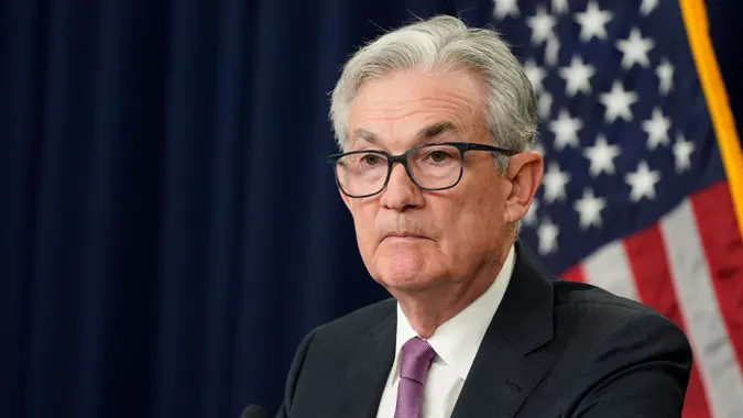 Mandatory Credit: Photo by Manuel Balce Ceneta/AP/Shutterstock (13051511e)Federal Reserve Chairman Jerome Powell listens during a news conference at the Federal Reserve Board building in WashingtonFederal Reserve Powell, Washington, United States - 27 Jul 2022.