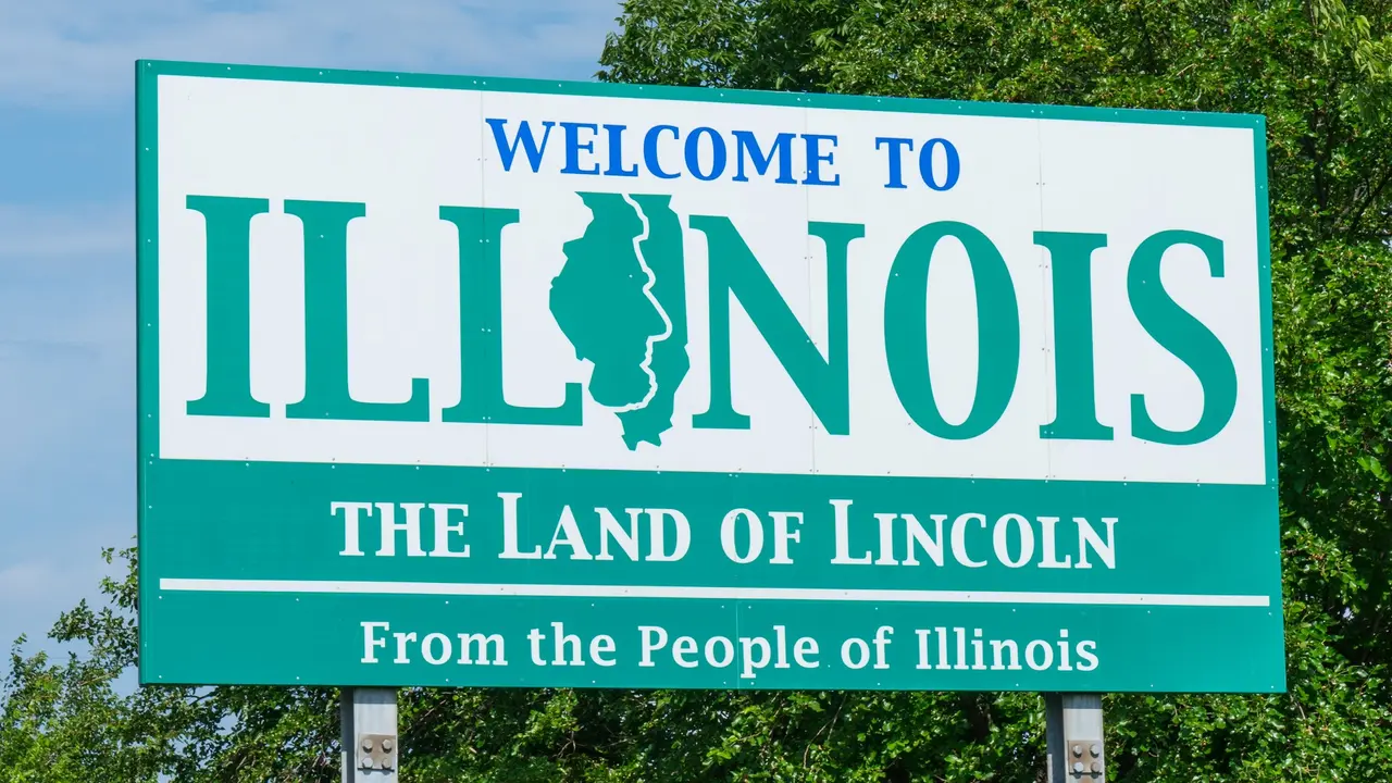 Welcome to Illinois Sign stock photo
