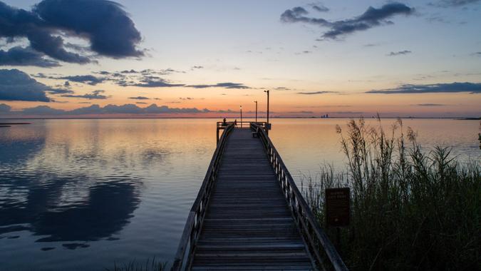 Evening sky along Mobile Bay on the Alabama Gulf Coast.