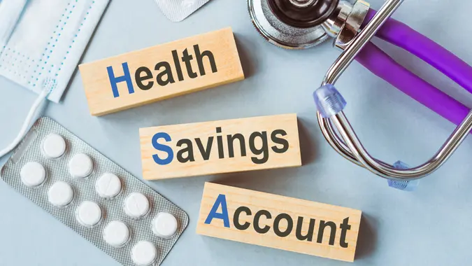 HSA, health savings account symbol.