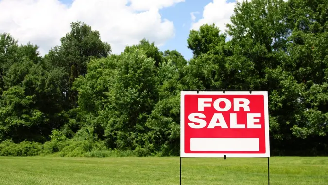 Land For Sale, Land Sale, Vacant Block, Vacant Land, blank sign, for, cut lawn, by, -, Big Yard, acre