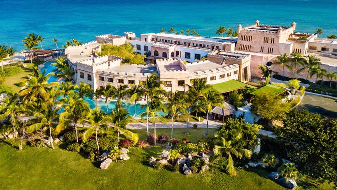 The Sanctuary Cap Cana's Castle Island Suite is a 5,500-square-foot, two-level space on a private island.